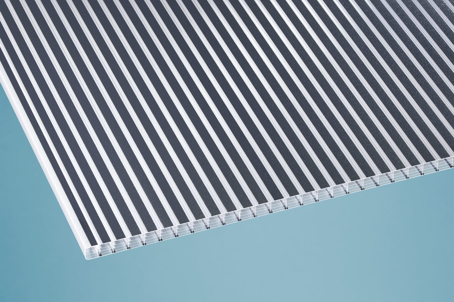 Polycarbonat Doppelstegplatten 16mm gestreift klar/anthrazit ZEBRA* - HomeSystems-Bauelemente