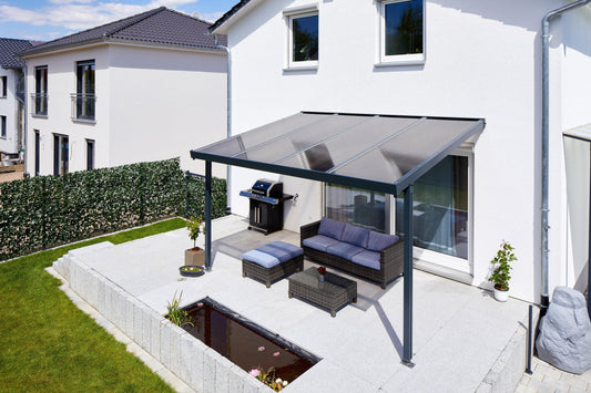 Deluxe Terrassendach 4 x 4 Polycarbonat 16mm - HomeSystems-Bauelemente