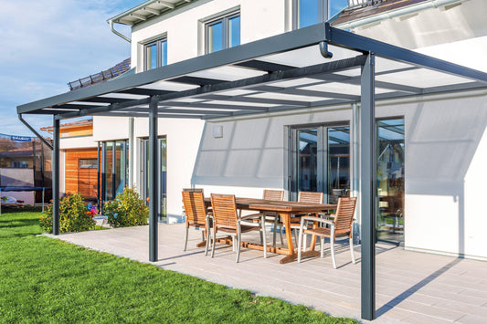Deluxe Terrassendach 6 x 3 Polycarbonat 16mm - HomeSystems-Bauelemente