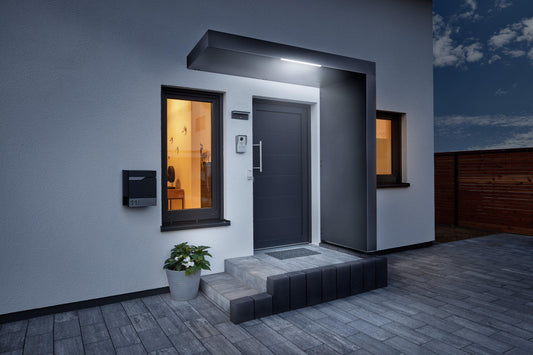 Rechteckvordach BS Plus mit Seitenteil Rechts - HomeSystems-Bauelemente