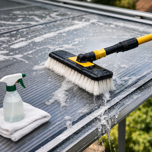 Doppelstegplatten reinigen und pflegen – Polycarbonat und Acryl Hohlkammerplatten für Terrasse und Carport bei Dachwerk24