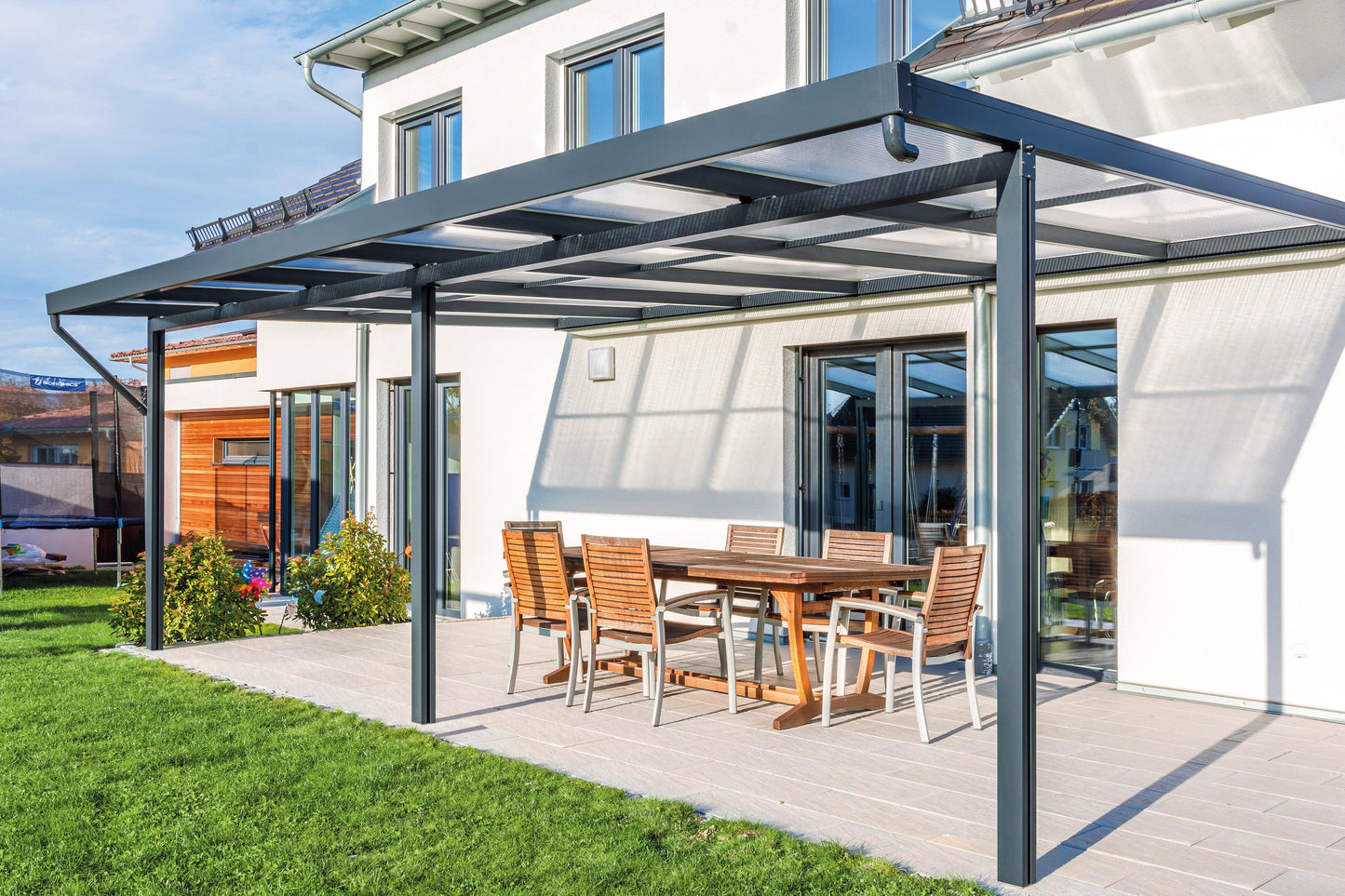 Deluxe Terrassendach 6 x 4 Polycarbonatl 16mm - HomeSystems-Bauelemente