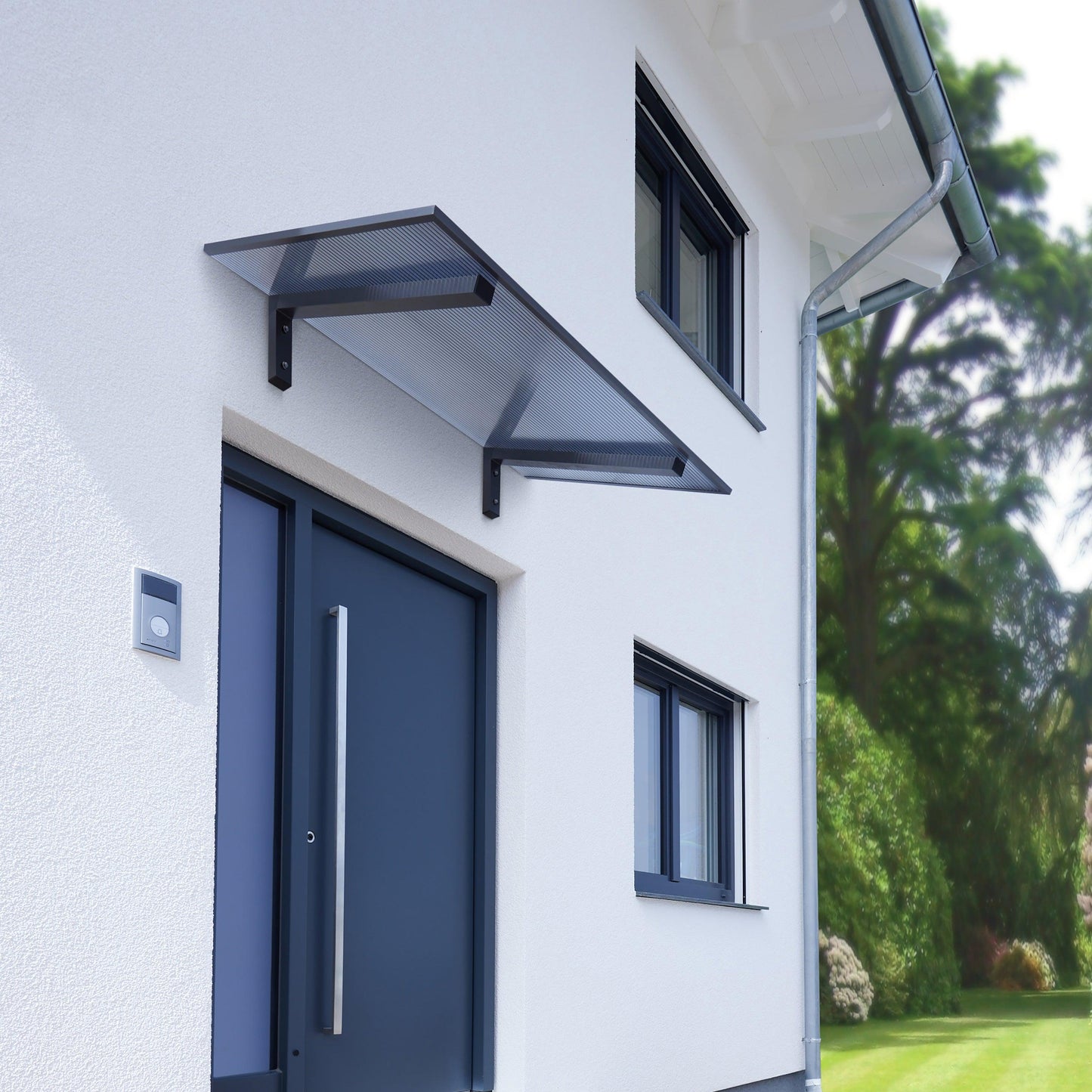 Pultvordach Bielefeld Polycarbonat 16mm Zebra - HomeSystems-Bauelemente