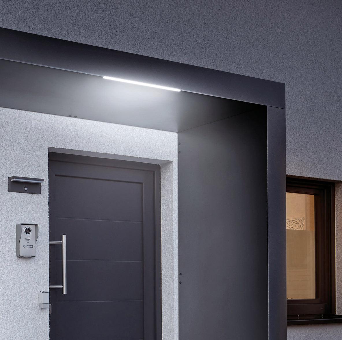 Rechteckvordach BS Plus mit Seitenteil Links - HomeSystems-Bauelemente