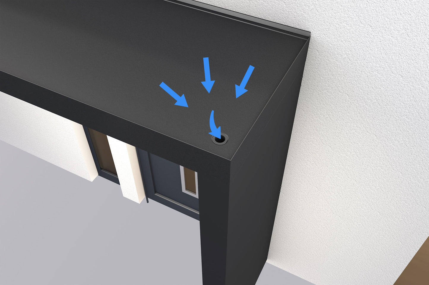 Rechteckvordach BS Plus mit Seitenteil Rechts - HomeSystems-Bauelemente