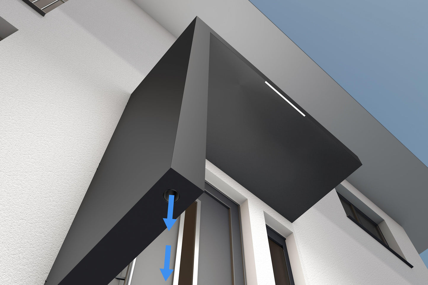 Rechteckvordach BS Plus mit Seitenteil Links - HomeSystems-Bauelemente