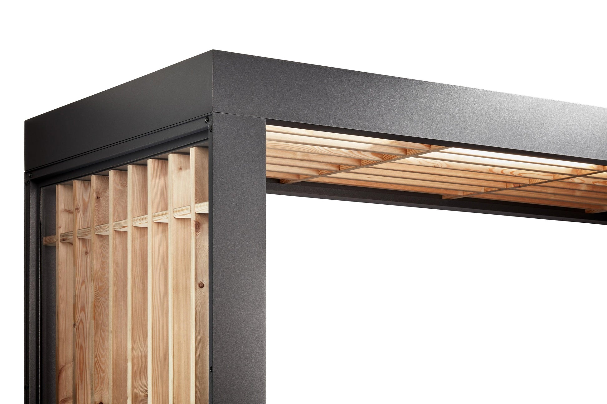 Rechteckvordach BS Timber-Line anthrazit mit Seitenteil - HomeSystems-Bauelemente