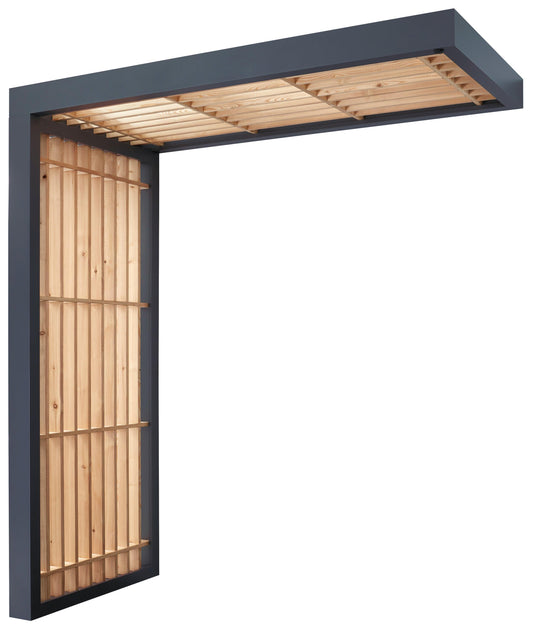 Rechteckvordach BS Timber-Line anthrazit mit Seitenteil - HomeSystems-Bauelemente
